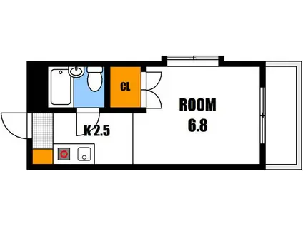 サンライズ祇園(1K/3階)の間取り写真