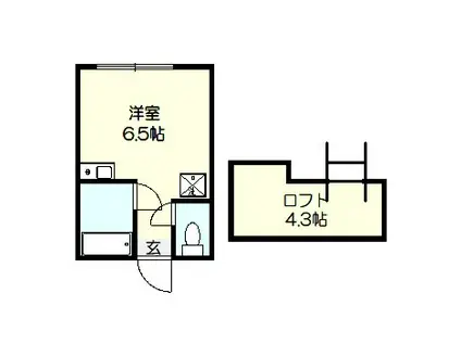 ユナイト横浜ニッコリオ(ワンルーム/2階)の間取り写真