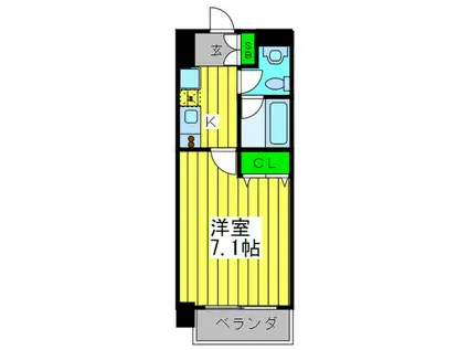 DIORECREST東心斎橋(1K/5階)の間取り写真