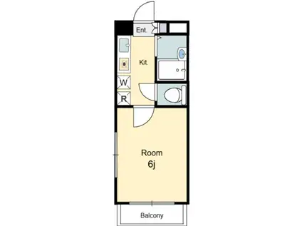 エースフラッツ(1K/2階)の間取り写真