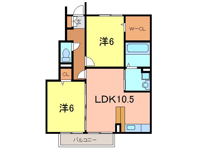 アクシス・プレイス(2LDK/1階)の間取り写真