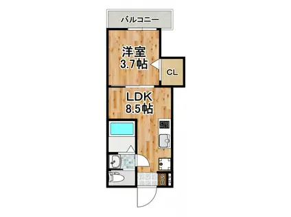 春日出北2丁目PJ(1LDK/1階)の間取り写真