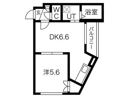 シャトーシュノンソー(1DK/4階)の間取り写真