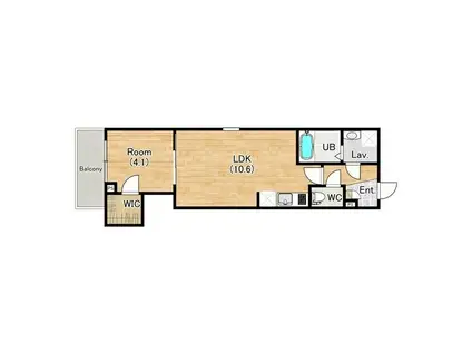 ジーメゾン名古屋星崎エデン(1LDK/2階)の間取り写真