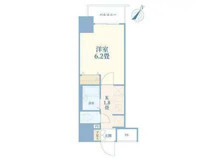 スカイコート品川仙台坂(1K/4階)の間取り写真