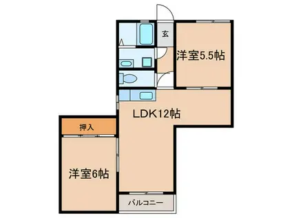 大東マンション北屋敷(2LDK/3階)の間取り写真