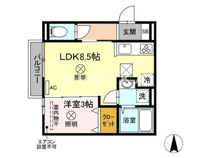 ブランノワール(1LDK/1階)の間取り写真