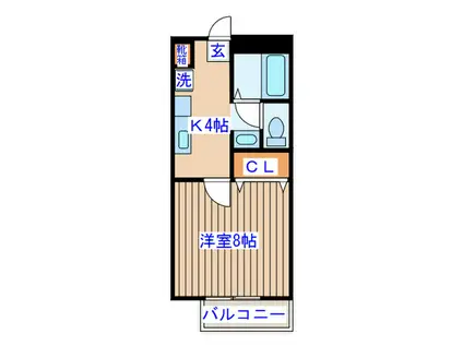 椿ハイツ(1K/1階)の間取り写真