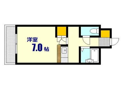 エステートベネフィット桑原(1K/2階)の間取り写真