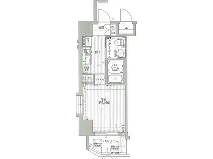 エステムコート博多・祇園ツインタワー セカンドステージ(1K/15階)の間取り写真