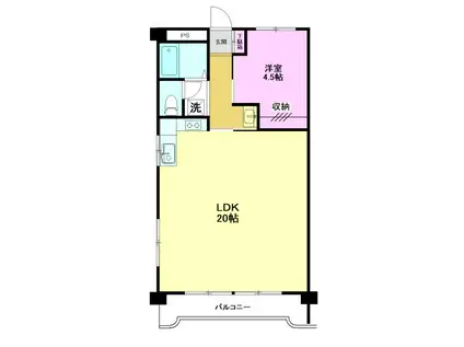 たまプラーザ 新石川3丁目マンション 田園ドミール(1LDK/5階)の間取り写真