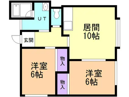 クローバー7(2LDK/2階)の間取り写真