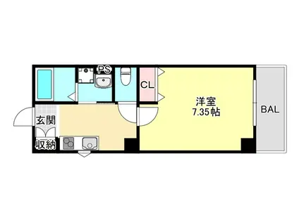 リーフビル割塚(1K/6階)の間取り写真