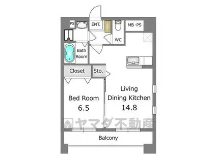 モア クレドール(1LDK/5階)の間取り写真