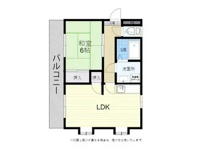 カステルムハイツ(1LDK/2階)の間取り写真