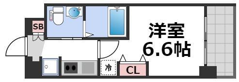 アーデンタワー本町イースト(1K/7階)の間取り写真