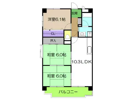 ヴィラ・トリニティ(3LDK/3階)の間取り写真