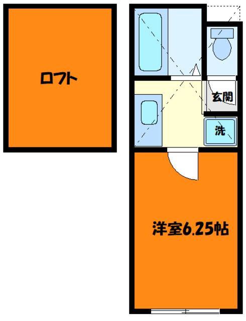 シティハイム大野(1K/1階)の間取り写真