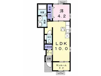 ソフィア・K(1LDK/1階)の間取り写真