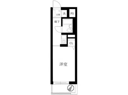 日神パレス白楽(1K/3階)の間取り写真