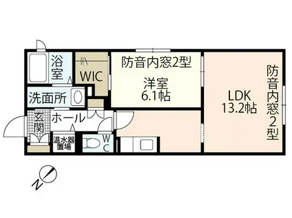 メゾン・カンフリエ井口(1LDK/2階)の間取り写真
