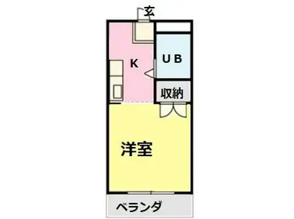 OMレジデンス西岐阜(ワンルーム/1階)の間取り写真