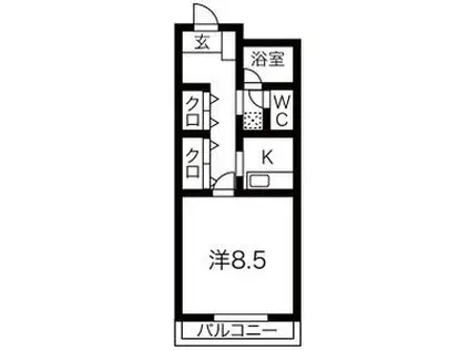 NTビル塩釜(1K/3階)の間取り写真