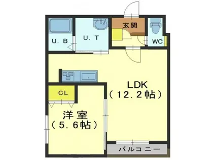 インフィニティ松陰(1LDK/3階)の間取り写真