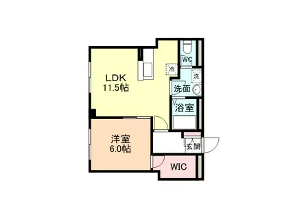 ウィンクいしがね I(1LDK/1階)の間取り写真