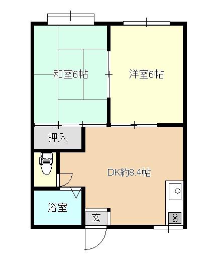 CENTURYイセキ(2DK/2階)の間取り写真