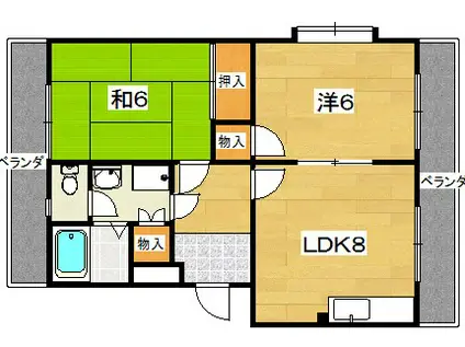フナトマンション(2DK/3階)の間取り写真