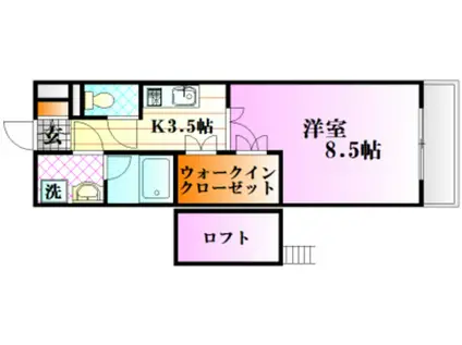シャトーレイ(1K/1階)の間取り写真