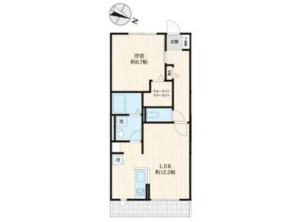 BELLE FORET(1LDK/2階)の間取り写真