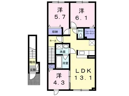 アステール杉並(3LDK/2階)の間取り写真