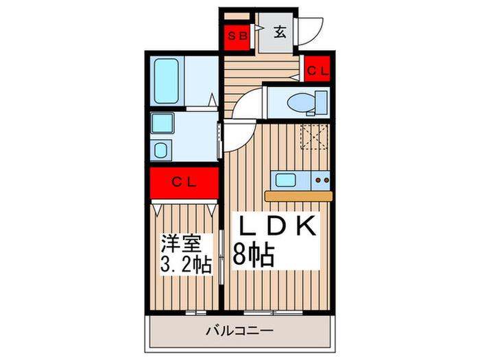 ル・プルミエ(1LDK/1階)の間取り写真