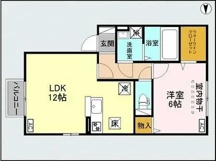 ファーストスクエア B棟(1LDK/1階)の間取り写真