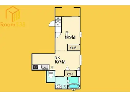 フェアリー(1DK/2階)の間取り写真