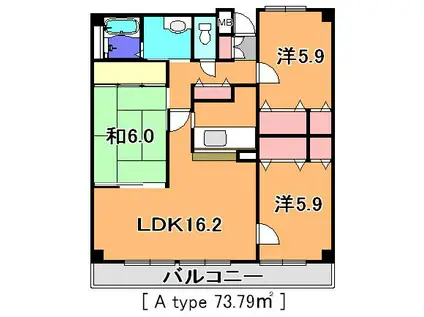 アイングレース八千代(3LDK/4階)の間取り写真