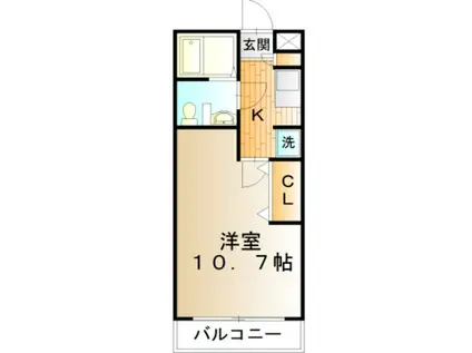 クラール館(1K/2階)の間取り写真