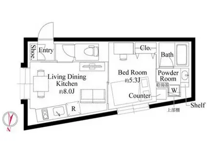 EDIT阿佐ケ谷(1LDK/4階)の間取り写真