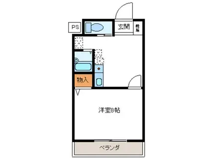 クオーレ平成弐番館(1K/1階)の間取り写真