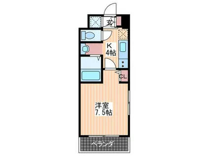 エルマーナI(1K/4階)の間取り写真
