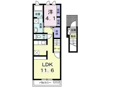 シェーネ(1LDK/2階)の間取り写真