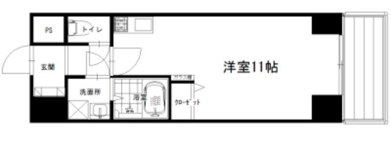 グランブルジュ(ワンルーム/7階)の間取り写真
