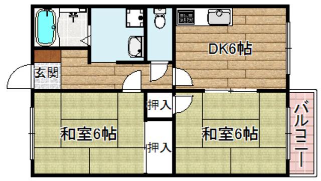 ハイムアネックス(2DK/2階)の間取り写真