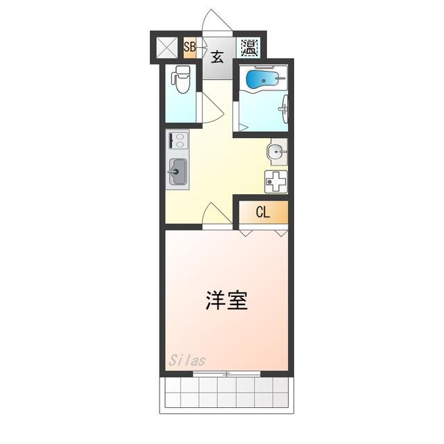 マンションエム(1K/4階)の間取り写真
