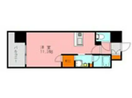 アソシアグロッツォ・クアトロ博多(ワンルーム/12階)の間取り写真