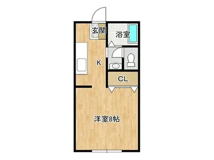 シルクヒルズAB(1K/1階)の間取り写真