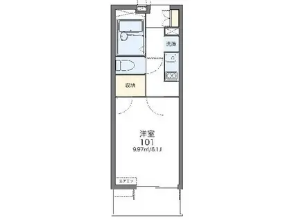 レオパレスセディチ(1K/1階)の間取り写真