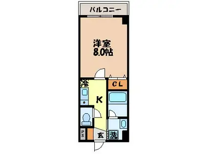 マインズIII(ワンルーム/2階)の間取り写真